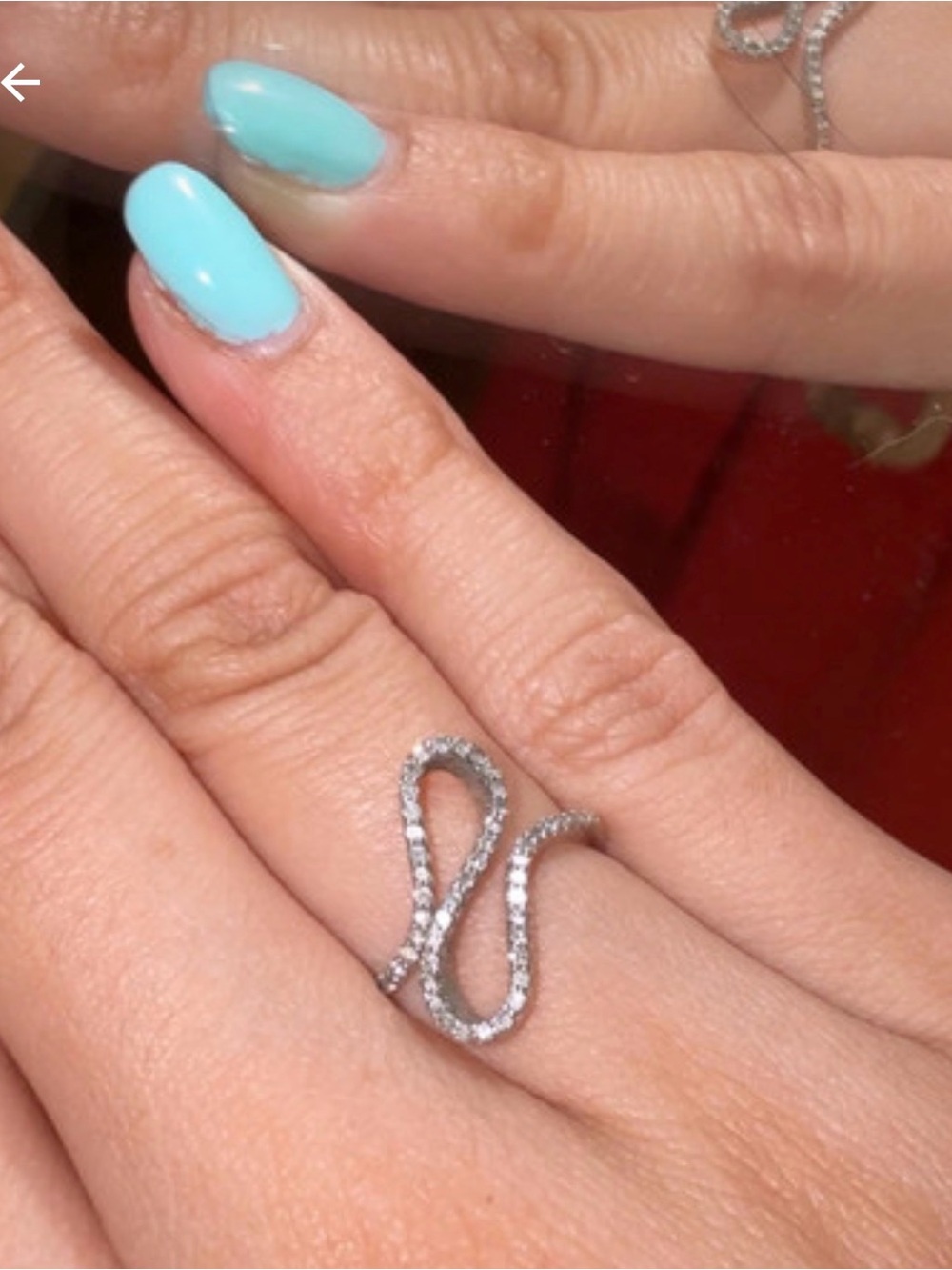 Effy Silver Wave Ring with Clear Stones